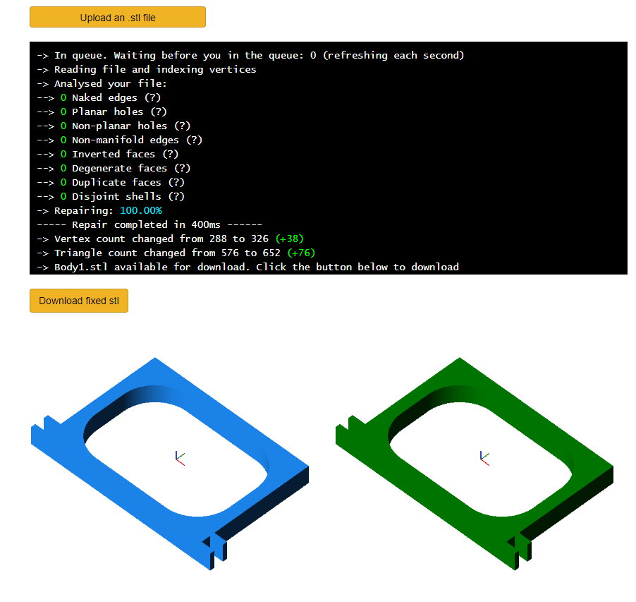 Free Online STL Repair tool